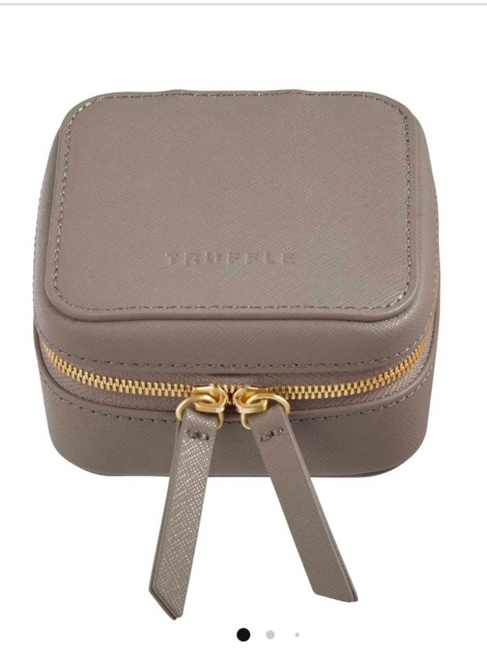 NWT - Truffle Collection Taupe Jewelry Travel Case with Gold Zipper